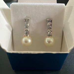 Earrings from Avon! Pearl and faux diamonds!